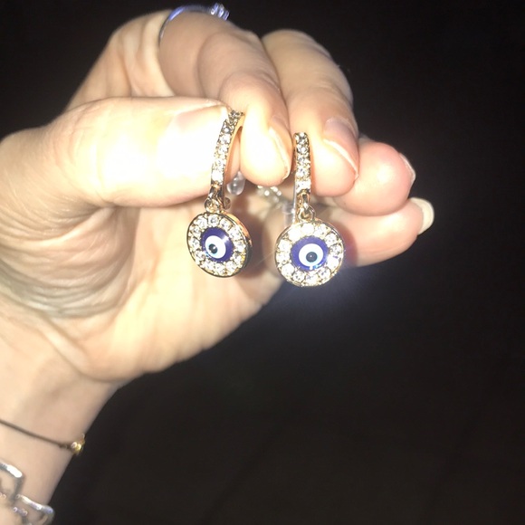Jewelry - Gold Evil Eye Earrings